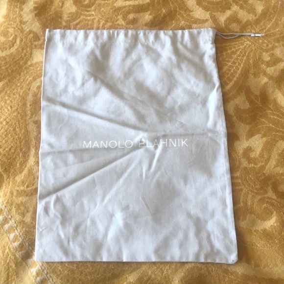 MANOLO BLAHNIK Medium Gray Cotton Drawstring Dust Bag / Authentic / Used Once - Picture 1 of 2